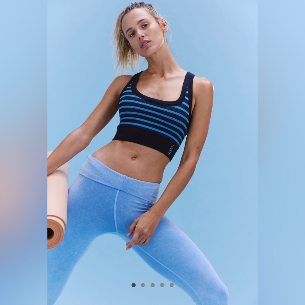Free People Go To Striped Sports Bra